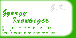 gyorgy krompiger business card